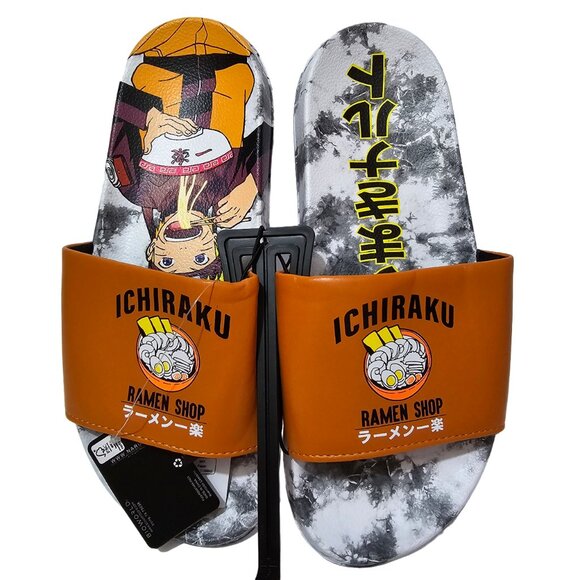 Naruto Shippuden Ichiraku Ramen Shop Men's Sport Slide Sandals Size 9 Orange - Picture 6 of 8